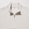 Uniqlo Свитер мужской SS23 Однотонный с полумолнией и длинным рукавом Стойка Светло-серый 456316-02