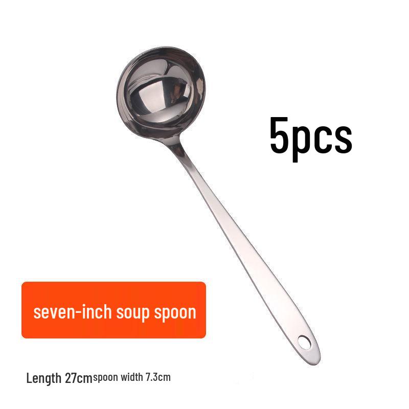 Половник для супа из нержавеющей стали 304 - Длинная ручка, Большой объем для сервировки, с дуршлагом для домашнего или коммерческого использования