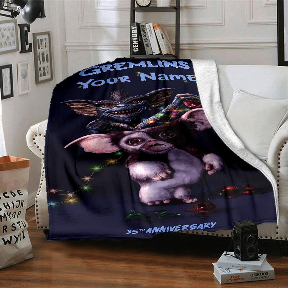 Gremlins Personalized Name Blanket Cozy Customizable Blanket Warmthful Decor Versatile for Bed Home Decor Bedding Picnics Four Seasons Multipurpose