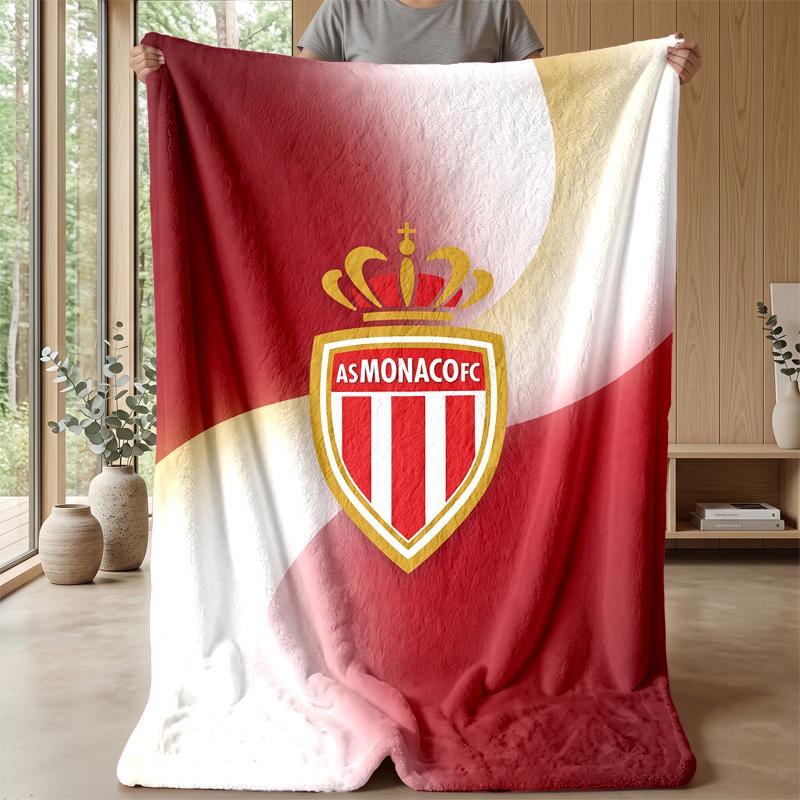 Monaco FC Soft Flannel Fleece Blanket Lightweight Cozy Warm Throw Blanket For Sofa Bed Home Decor
