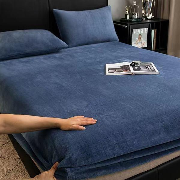Winter Super Soft Fleece Bed Sheet Warm Fitted Sheet Set Twin Queen Flannel Mattress Protector Cover Bedding Thick Sheets