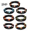 European American Style Bracelets Natural Obsidian Stone Bracelet for Men, 8mm Rock Beaded Comfortable Wear Jewelry Stretch Bracelet, Stackable