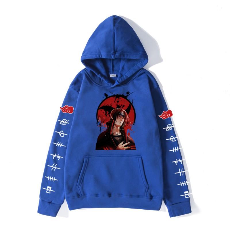 Mens Naruto Anime Hoodie Cosplay Sweatshirt Loose Fit Cotton Blend Long Sleeve Casual Streetwear