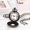 Pocket Watch Alice Cute Skeleton Antique Roman Analog Waterproof with Lid Pendant Watch Pocket Watch Ladies Necklace Retro Fashion Accessory Birthday