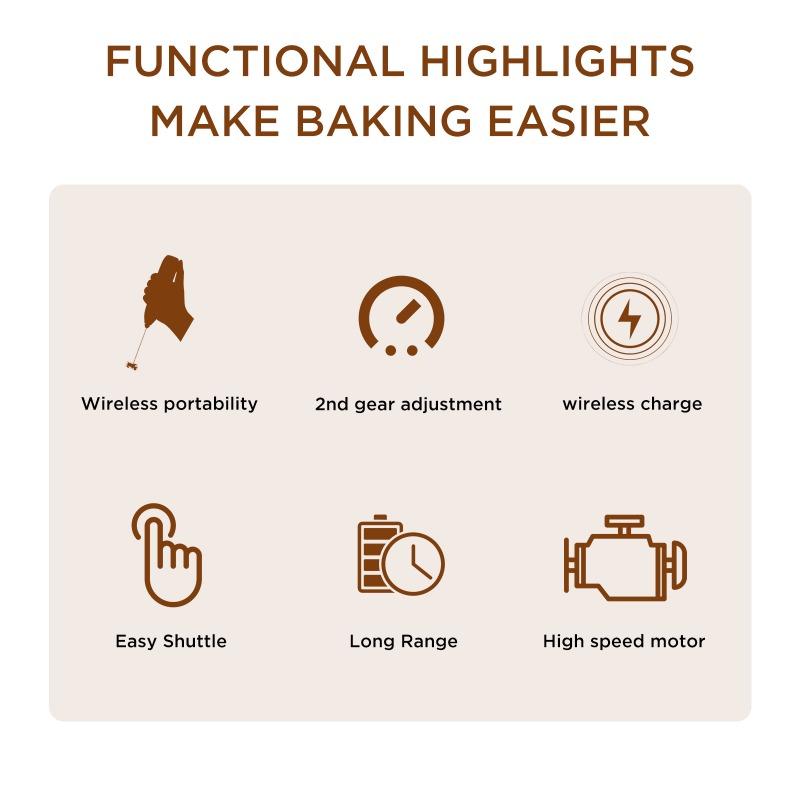 Беспроводной ручной венчик для взбивания молока, автоматический для домашней кухни, выпечки, кофе, молока, масла, многофункциональный для взбивания молока