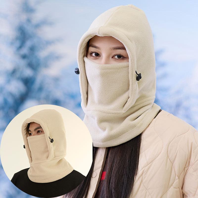 Флисовый шарф-маска цельная термошапка мужская для активного отдыха, лыж, зимы, женская спортивная шапка