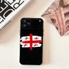 G-Georgia Flag Phone Case For iPhone 11,12,13,14,15,16,17,Pro,Max,Plus,E,SE4,Air,Mini Black Soft Cover
