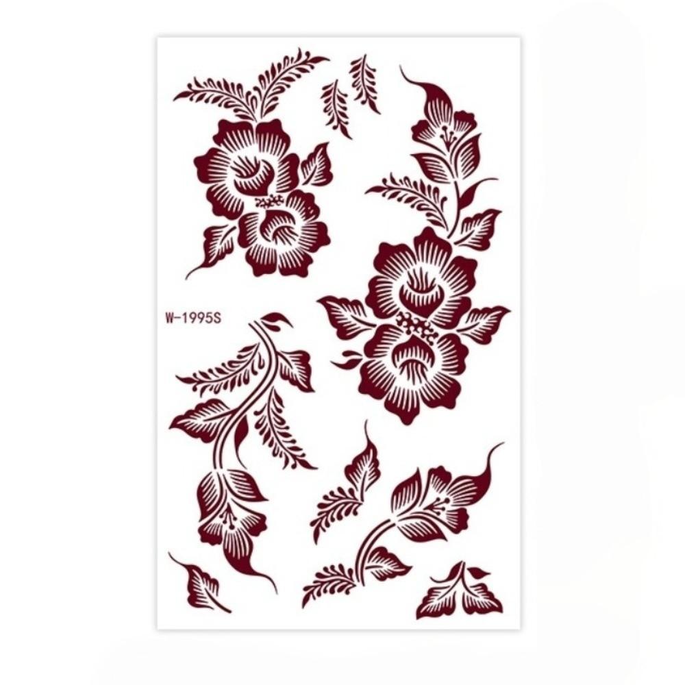 Red Mehndi Stickers Henna Tattoo Stickers Lace Fake Tattoo Red Henna Tattoo Decals India Mehndi