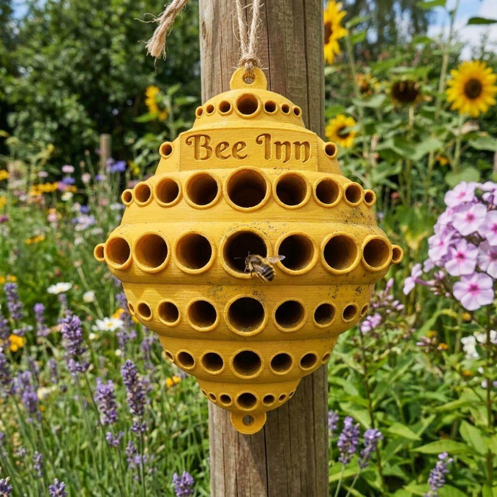 Plastic Outdoor Bee Hotel Wall-Mounted Pollinator Insect Shelter Bee Habitat House Outdoor Balcony