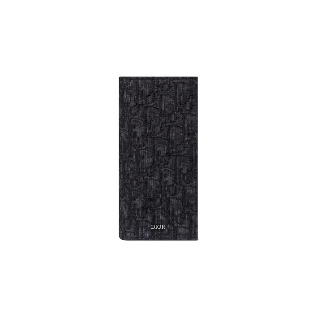 Dior Classic Monogram Embroidered Long Wallet Men Wallet Black 2OBBC002YSE-H03E