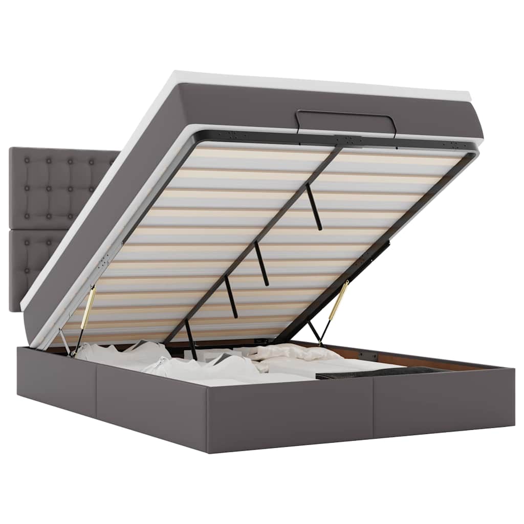 Ottoman Bed with Mattress Black 120x190 cm Fabric