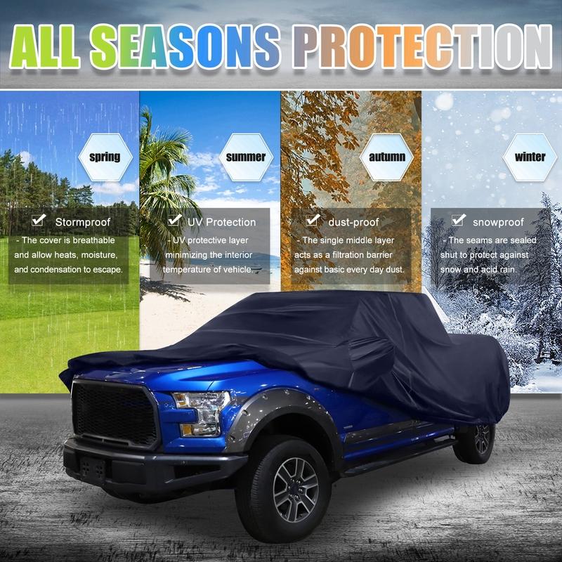 Motoforti Pickup Truck Cover for Toyota Tacoma Double Cab 4 Door 6.1 Feet Bed 05-21 Sun Rain Dust Wind Protection