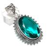 Indicolite Tourmaline Gemstone Handmade 925 Sterling Silver Pendant 2.17" H4v90