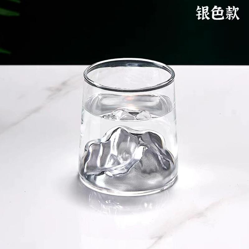 1 шт. японская креативная стеклянная чашка, красочная снежная гора, стеклянная чашка для чая, стакан для виски, стакан для воды, бокалы для вина