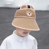 Summer Kid Breathable Sun Hat Wide Brim Cartoon Bear Sunshade Outdoor Activities