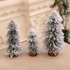 1PC Miniature Christmas Tree for Desktop Artificial Snow-Covered Pinecone Table Decor