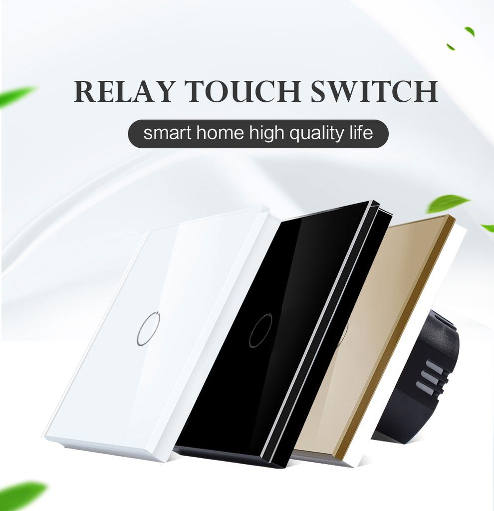 Bingoelec Wifi EU 1/2/3/4 Gang Tuya Home Switches Light Alexa Control Touch Glass Wall Electrical Smart Switch