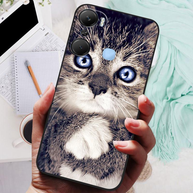 Для чехла Infinix Hot 12 Pro Черная крышка Лев Волк Силиконовые Мягкие Задние Чехлы Для Infinix Hot 12i Hot12 Pro / Hot 20 5G Чехол-накладка