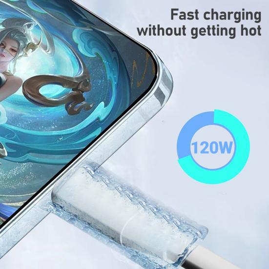 Кабель для передачи данных Высокая зарядка 120 Вт Микроток Быстрый USB Кабель для зарядки мобильного телефона