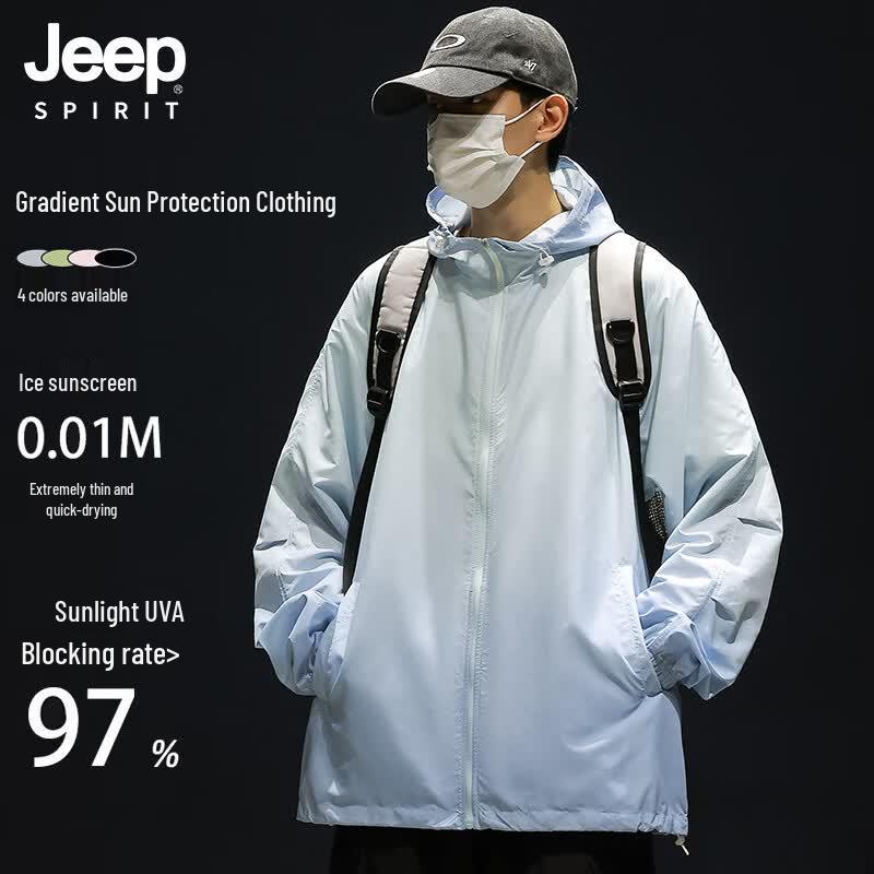 JEEP SPIRIT Unisex Gradient Ice Silk Sun Protection Jacket