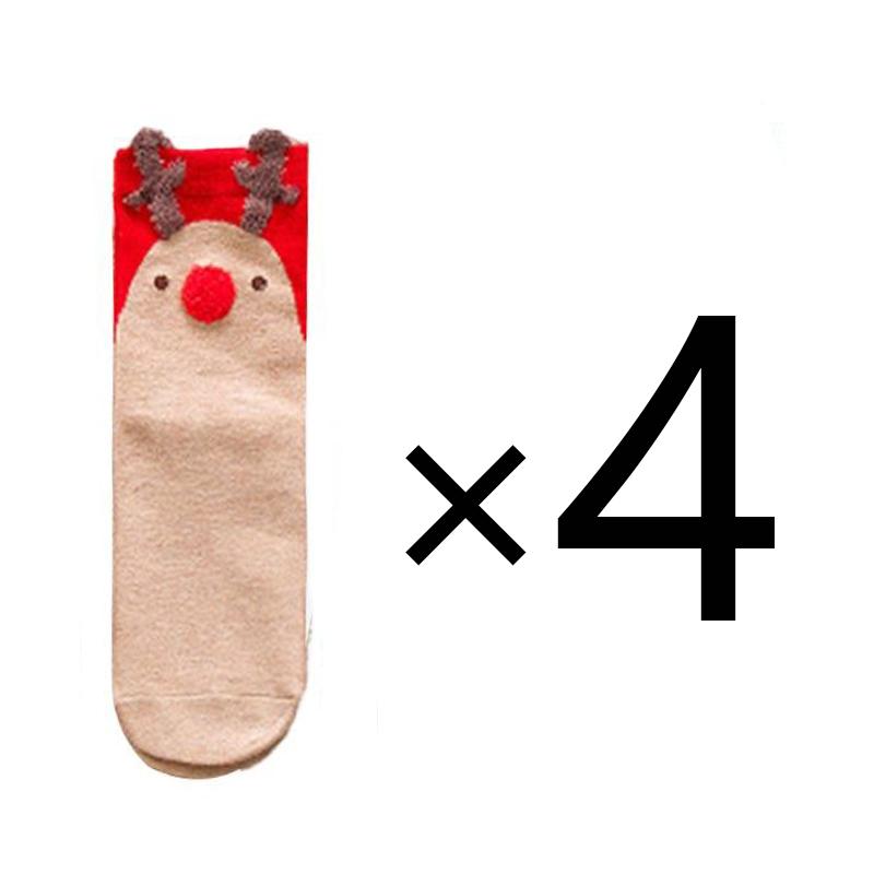 4 пары женских зимних рождественских носков, праздничные носки с рисунками животных, рождественские подарки для девочек и женщин