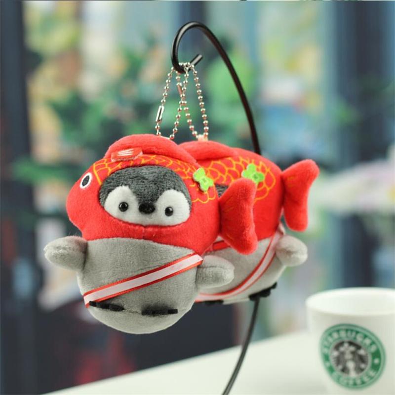 Cute Little Penguin Pendant Plush Toy Stuffed Animal Bag Decoration Doll Keychain For Girls Christmas Gifts 10CM