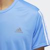 adidas Полосатая спортивная тренировочная дышащая футболка с коротким рукавом для мужчин, топы синего цвета EK2857