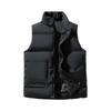 Men's Solid-color Casual Workwear Vest, Men's And Women's Zipper Stand-up Collar Thickened Warm Vest Jacket.