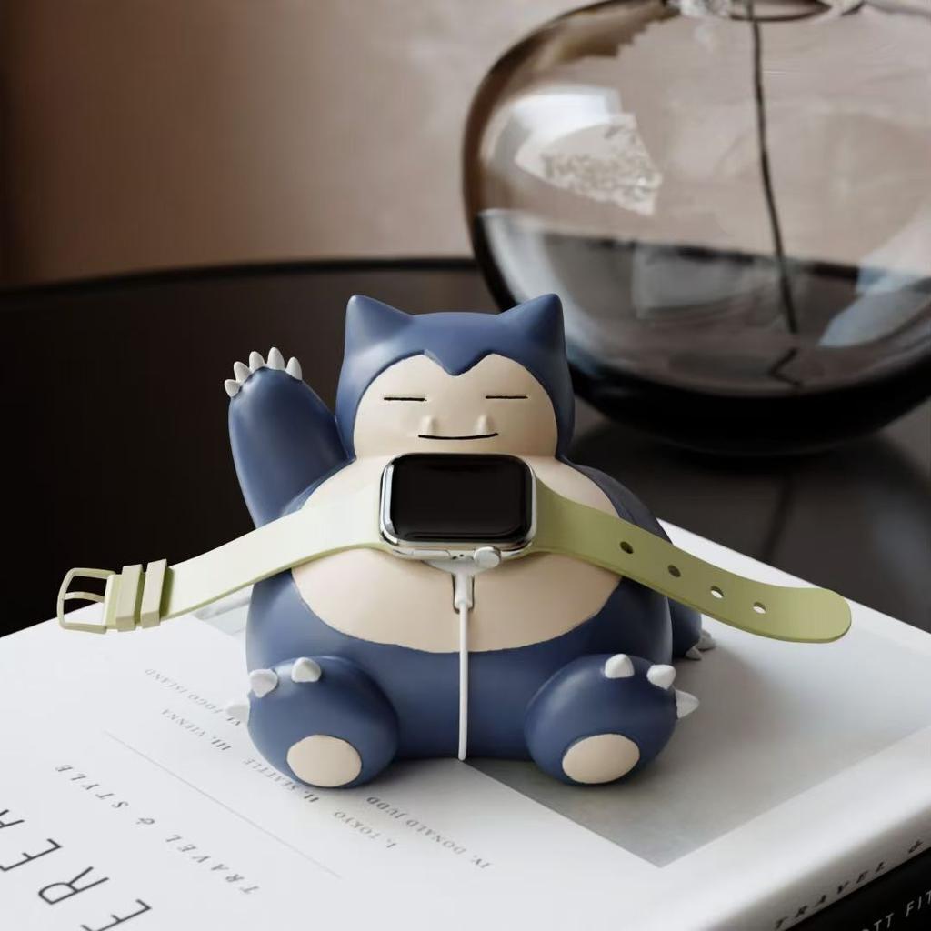Anime Figure Snorlax Cute Model Doll Watch Bracket Desktop Decoration Action Figurine Statue Children Birthday Gift