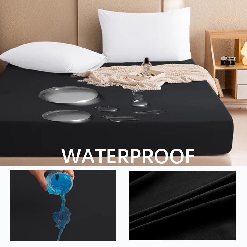 Всесезонный водонепроницаемый протектор матраса Мягкая полиэстеровая простыня с глубоким карманом 8 цветов Современная простыня на резинке Прочный наматрасник Постельное белье Покрывало