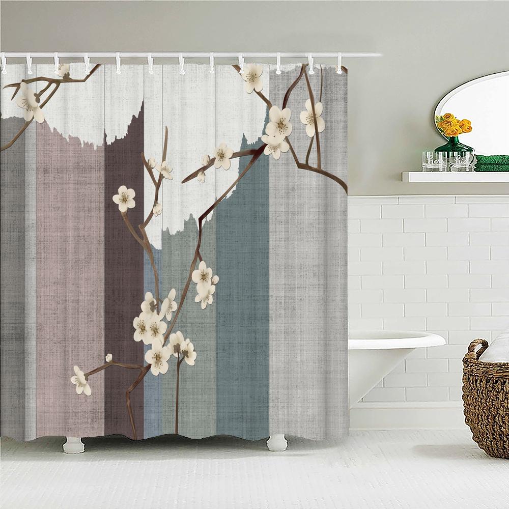 Водонепроницаемая полиэстеровая ткань занавеска для душа в японском стиле волны самурайский пейзаж 3D печать ванная комната декор занавески для душа