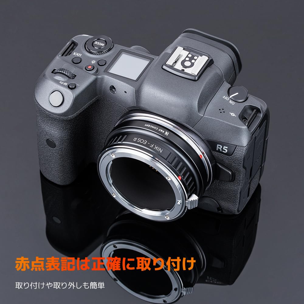 CONCEPT Mount Adapter for Nikon Lenses to Canon EOS R Converts Nikon Lenses to Canon Lenses for Infinity Direct from the Manufacturer K&F F-Mount
