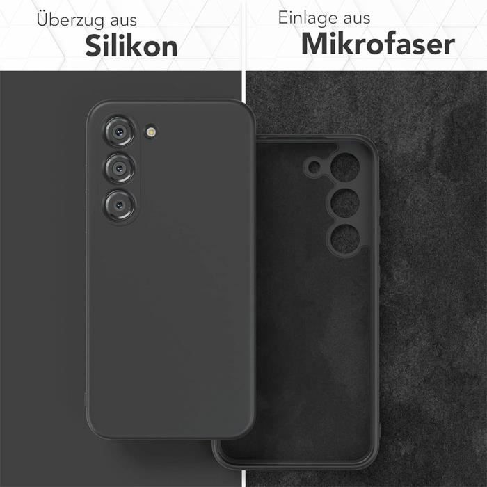 Coque Silicone - BOOLING - pour Samsung Galaxy S24 - Slim souple - Noir - 2 verres trempés