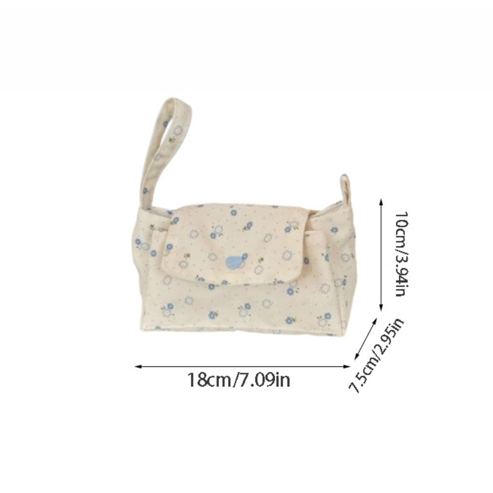 Snap Button Floral Makeup Bag Print Layered Storage Bag Organizer Pouch Coin Purse  Daily Storage