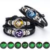 Trendy Unisex Weave Bracelets Gift Luminous Beads Eye of God Bracelets Jewelry Unisex Black Bracelet Leather