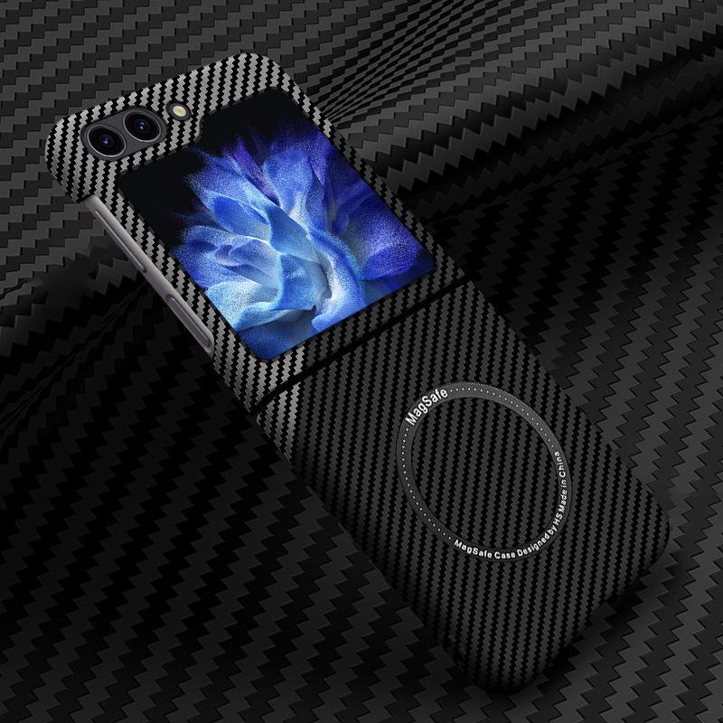 Применимо к чехлу для мобильного телефона Samsung Z flip7, кевлар, углеродное волокно, Z fold6, ультратонкий, магнитное кольцо, защитный чехол от падения