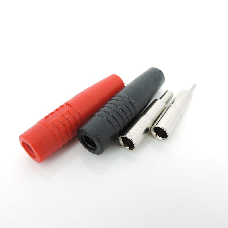 Латунный медный 4 мм изолированный банановый гнездовой разъем Jack Plug медный провод паяный кабель разъем красный черный