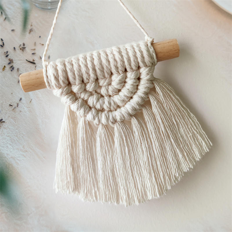 Ручная работа, мини-подвеска в стиле макраме, настенный гобелен в стиле радуги, украшение для автомобиля в стиле бохо для спальни, комнаты для девочек