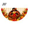 Blue White Pumpkin Decor Fall Bunting Fan Flag for Outside, 1.5 x 3ft Turkey Maple Festive Porch Accents Leaf Pattern Hanging Banner, Thanksgiving