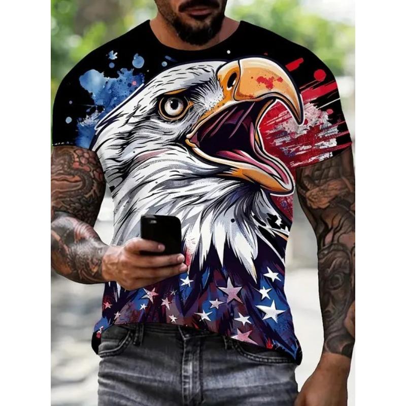 New Casual and Versatile High-quality Men's 3D Fun and Personalized Printed Animal Short Sleeved T-shirt