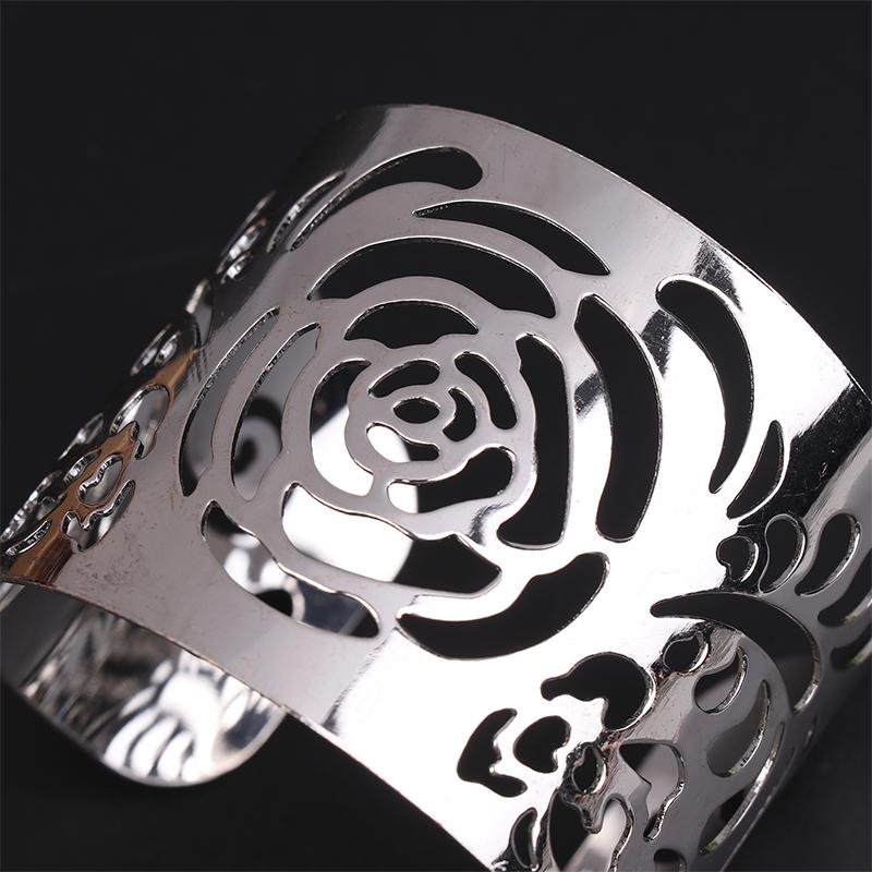 Chunky Wide Metal Bracelets For Women Open Cuff Exaggerated Cuff Bangles Trend Charm Arm Jewelry Gifts