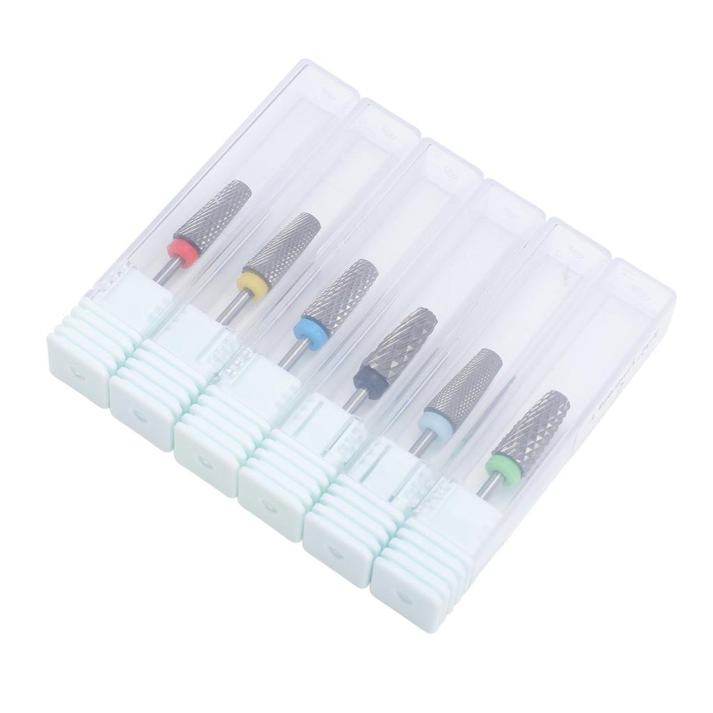 6pcs Nail Drill Bit Set Tungsten Carbide Professional Nail Bit for Electric Nail Drill Machine