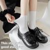 5/10 Pairs Thin Ice Silk Women's Long Tube Socks Summer Cool Mid Calf Socks Black and White Ice Ice Socks Pile Pile Ladies' Socks