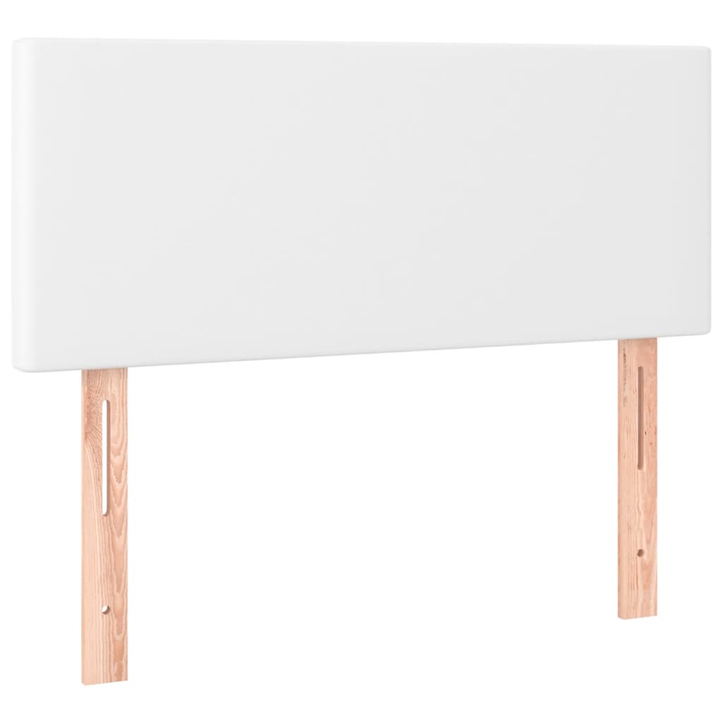 Vidaxl Łóżko Kontynentalne Z Materacem I Led, Biała Ekoskóra 90X190 Cm