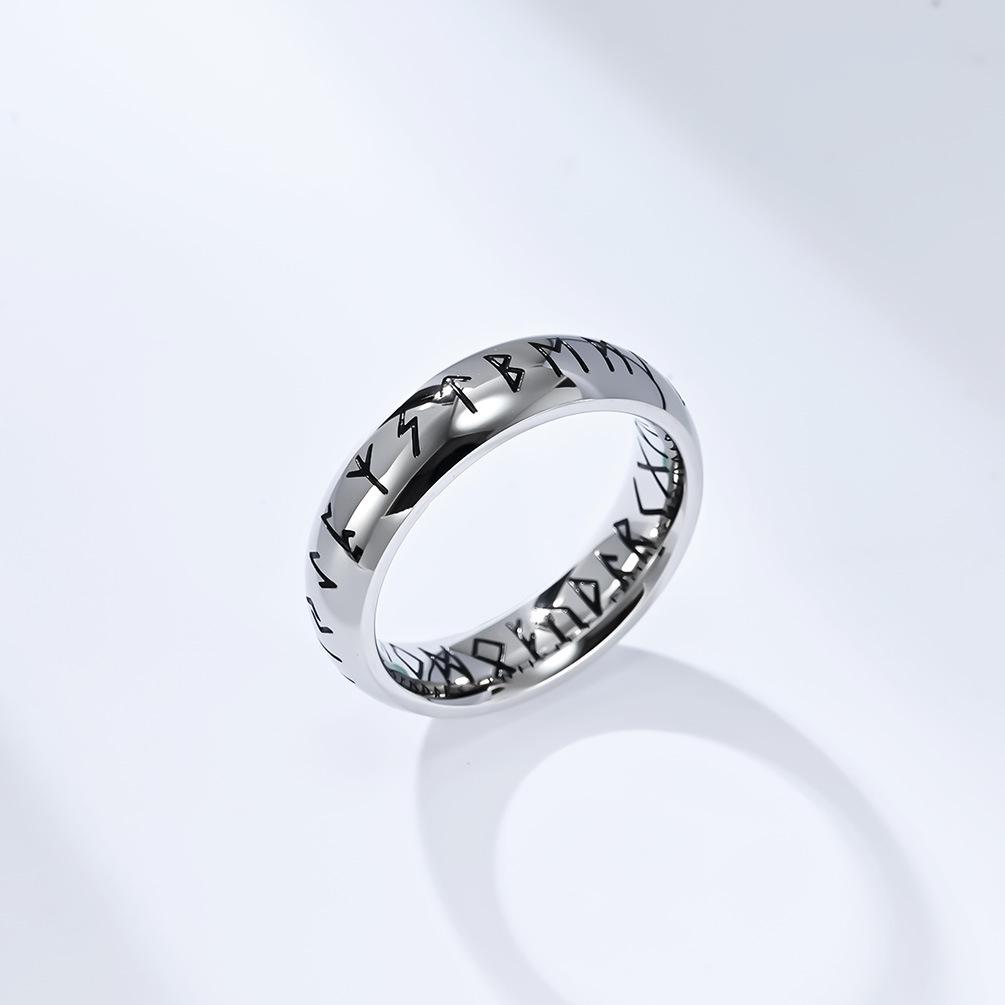 Винтажное кольцо с текстом викинга из титановой стали, модное мужское кольцо, аксессуар из нержавеющей стали, ювелирное изделие, подарок