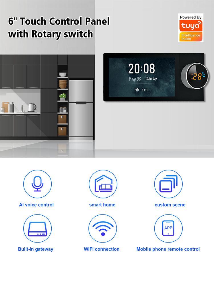 Tuya Умный дом 6-дюймовый экран управления со встроенным шлюзом Zigbee и динамиком Alexa