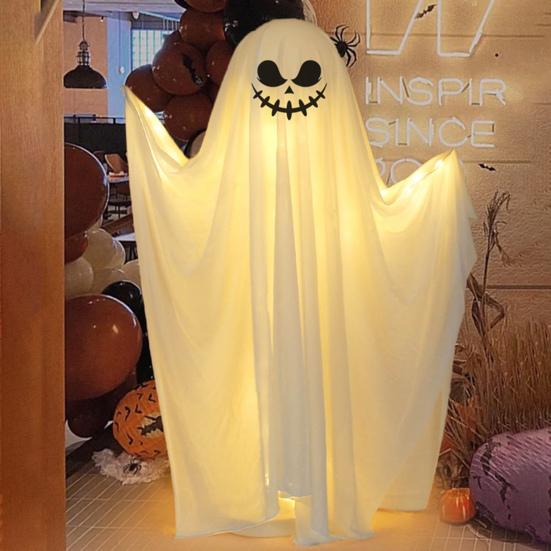 1 комплект, светящийся орнамент с призраком, прочный жуткий праздничный светодиодный реквизит для Хэллоуина, украшения для вечеринок