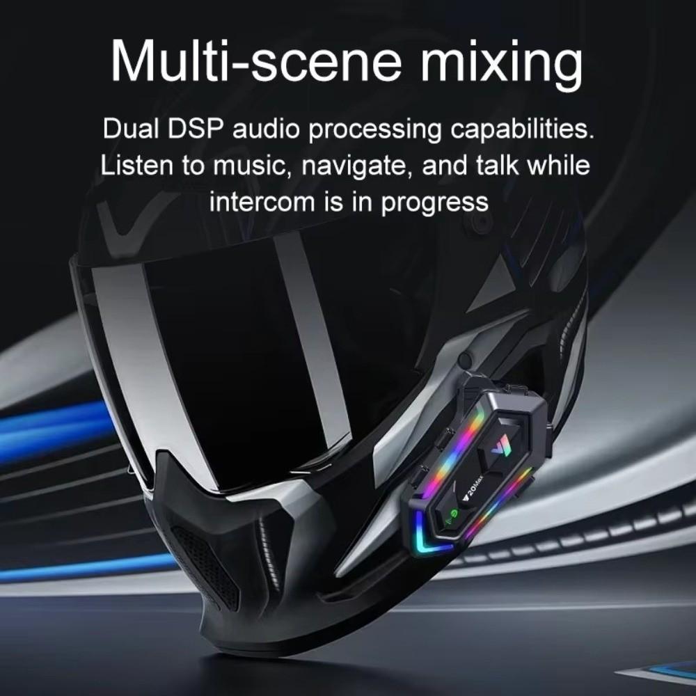1 шт. RGB Цветные Смешивающие Динамики для Мотоциклетного Шлема Bluetooth 5.3 Автоматический Ответ Шлем Наушники Громкая Связь Водонепроницаемые