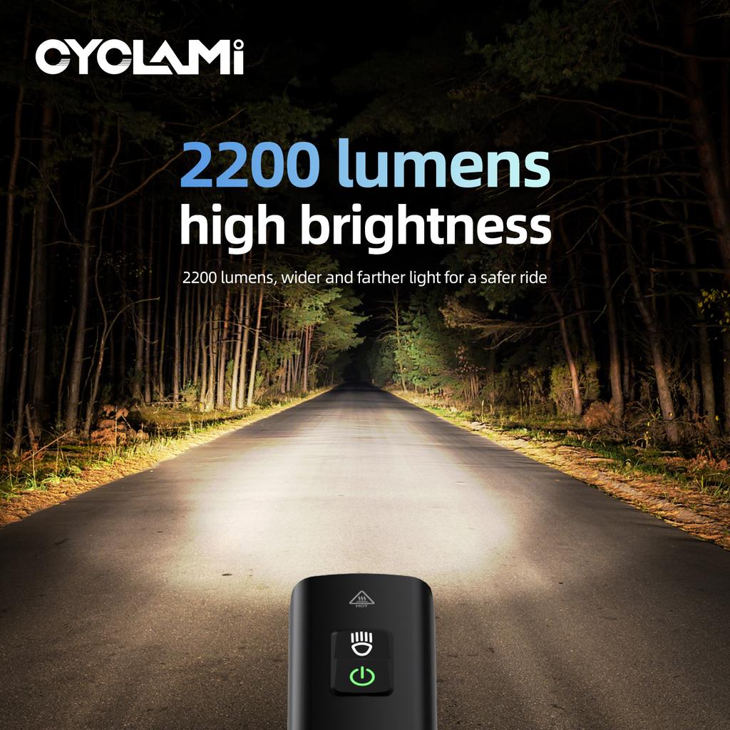 CYCLAMI CYC2200 Велосипедный Фонарь Передняя Фара Тип-C Перезаряжаемый Велосипедный Фонарь IPX6 Водонепроницаемый Фара Велосипедные Аксессуары 7