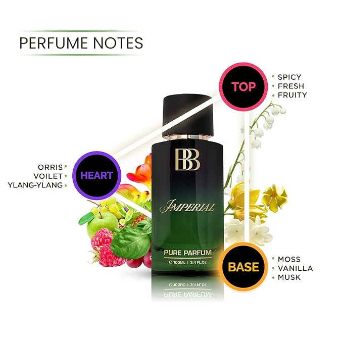 BERGAMOT Beaute IMPERIAL Pure Parfum | Кожа, амбра и ваниль | 12+ часов стойких духов для мужчин | Более высокая концентрация, чем парфюмированная вода 100 мл